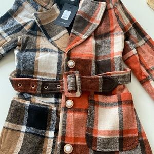 Rust combo plaid jacket